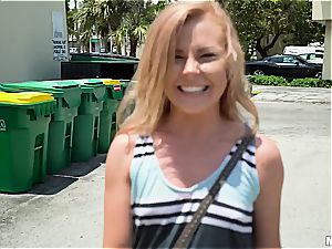 fiery petite blonde gets penetrated in public and she likes it